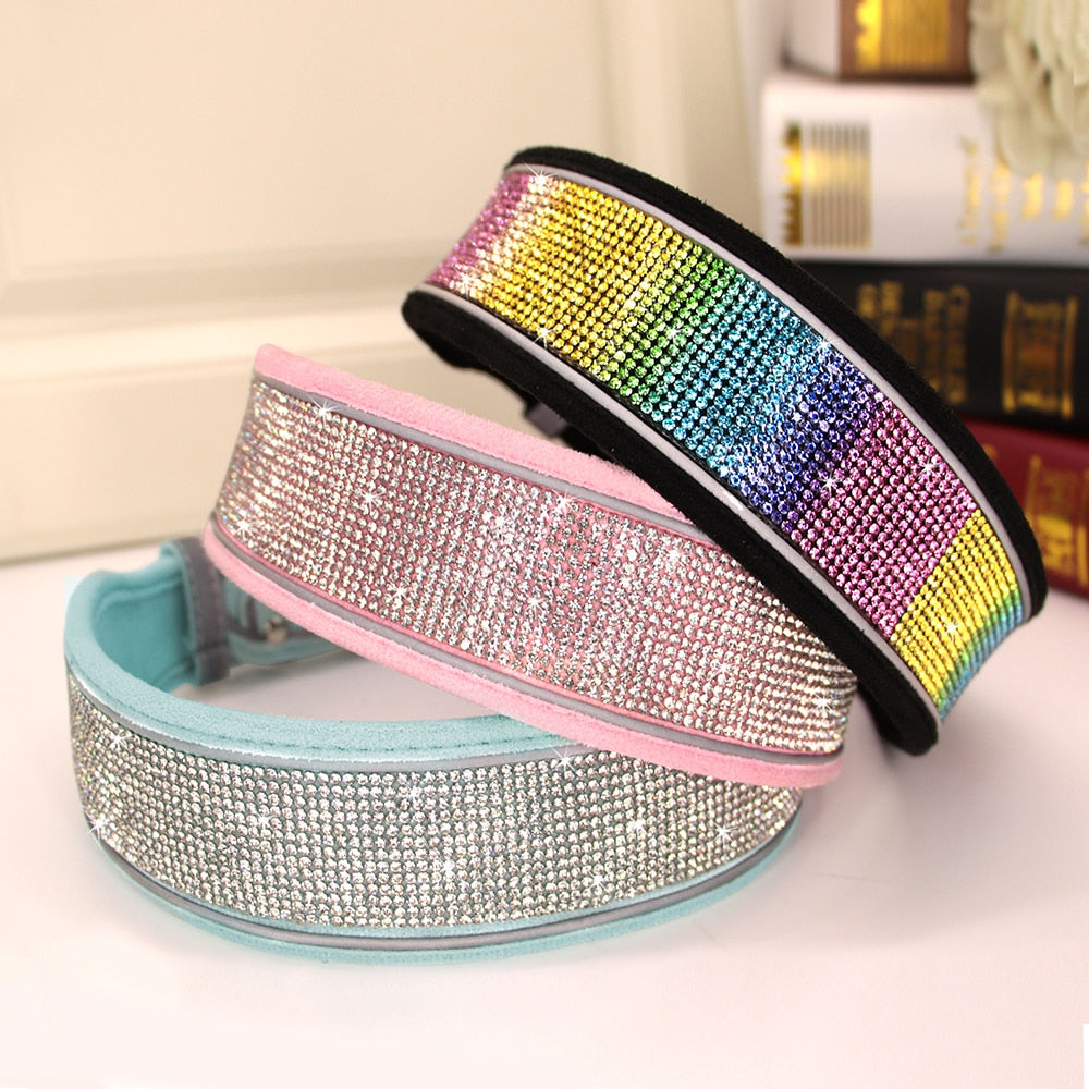 Crystal Rhinestone Reflective Dog Collar