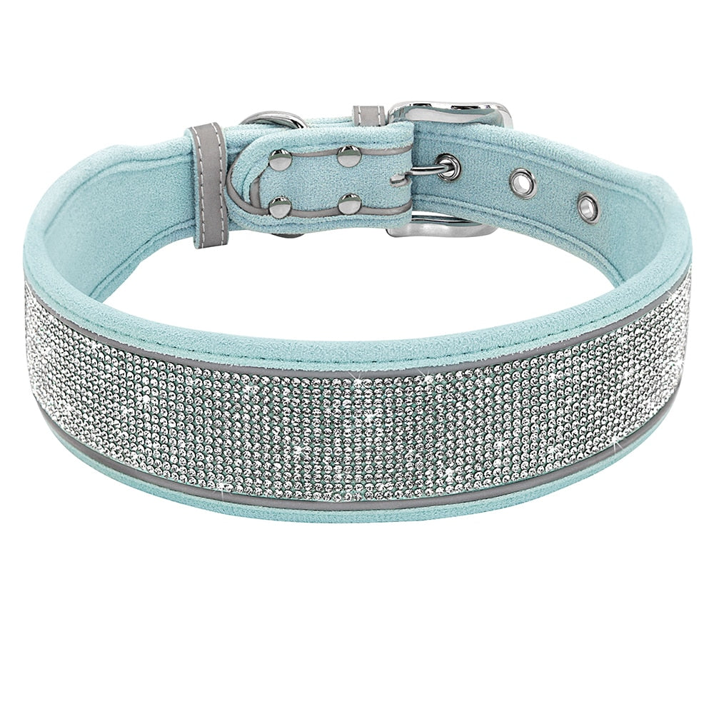 Crystal Rhinestone Reflective Dog Collar