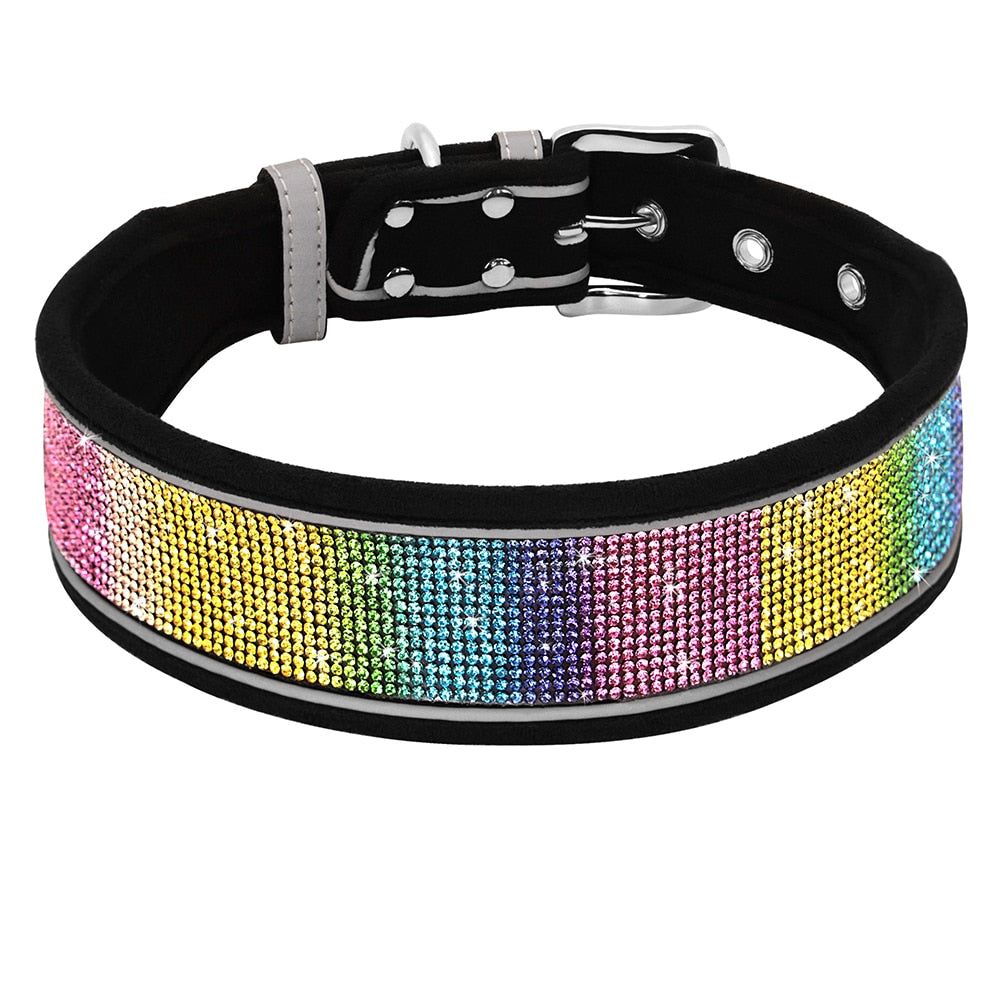 Crystal Rhinestone Reflective Dog Collar