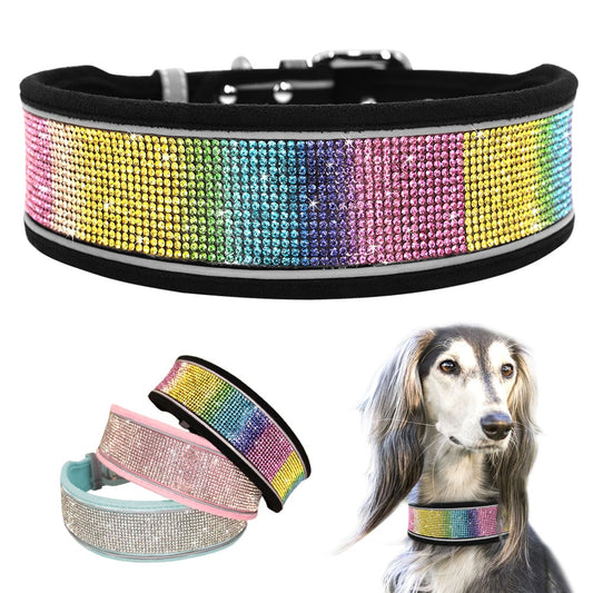 Crystal Rhinestone Reflective Dog Collar