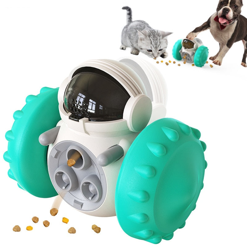Funny Dog Treat Leaking Toy with Wheel Interactive Toy for Dogs